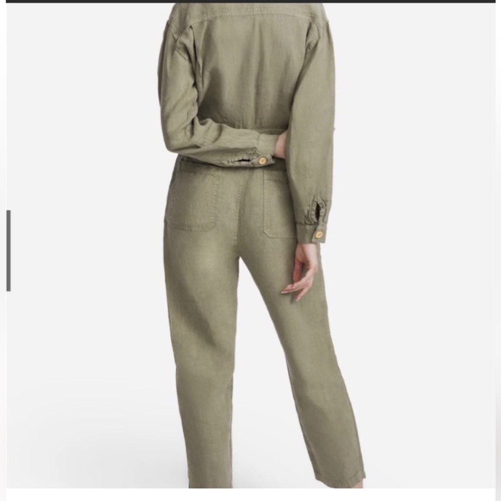 ✨MATE THE LABEL LINEN LONG SLEEVE JUMPSUIT IN SAGE XS - Picture 2 of 6